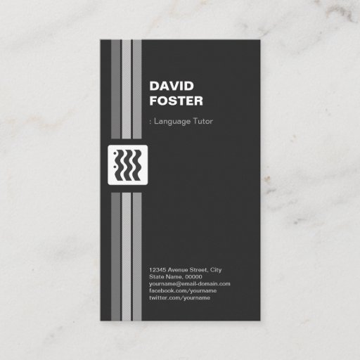 Customizable Foreign Language Tutor - Premium Double Sided Business Card