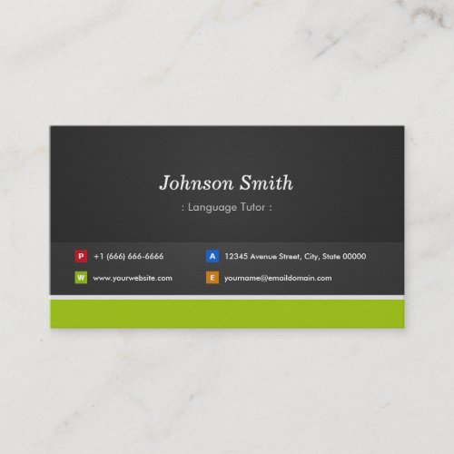 Foreign Language Tutor _ Professional and Premium Business Card