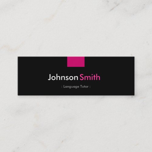 Foreign Language Tutor _ Rose Pink Compact Mini Business Card