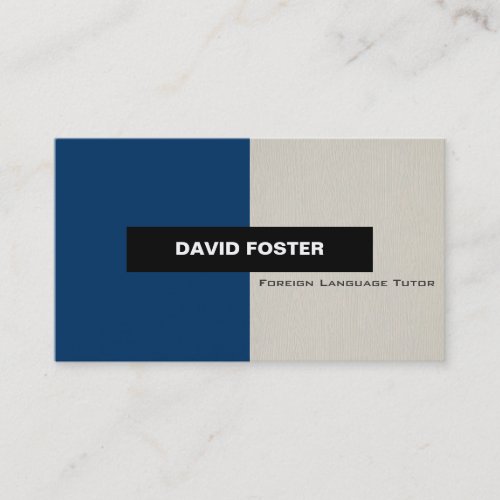 Foreign Language Tutor _ Simple Elegant Stylish Business Card