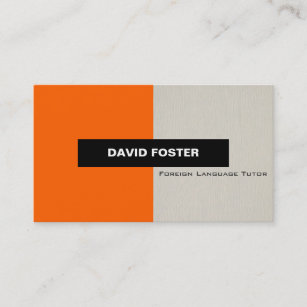 Foreign Language Tutor - Simple Elegant Stylish Business Card