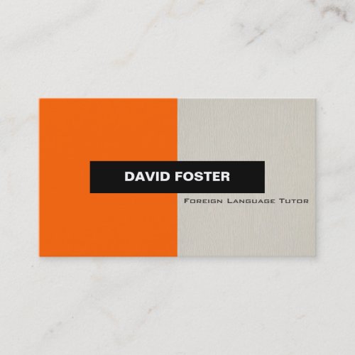 Foreign Language Tutor _ Simple Elegant Stylish Business Card