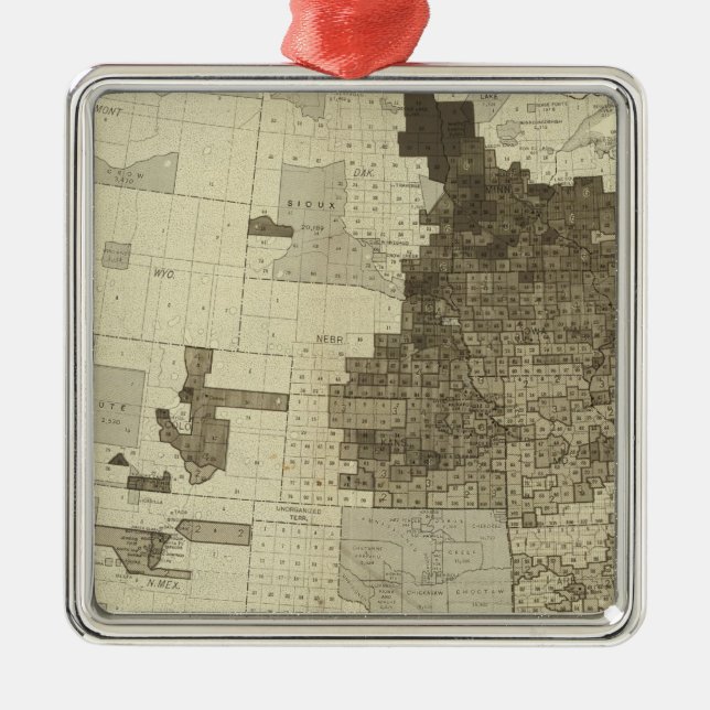 Foreign population by counties metal ornament (Front)