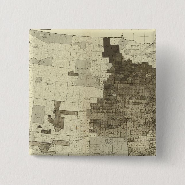 Foreign population by counties pinback button (Front)