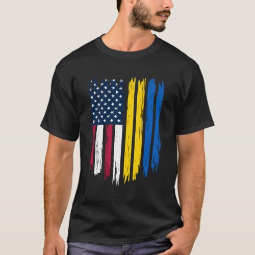 Foreigner Immigrant Usa United States Ukraine Flag T_Shirt