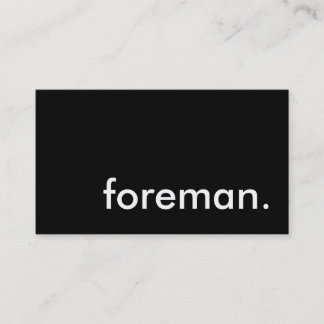 foreman. business card