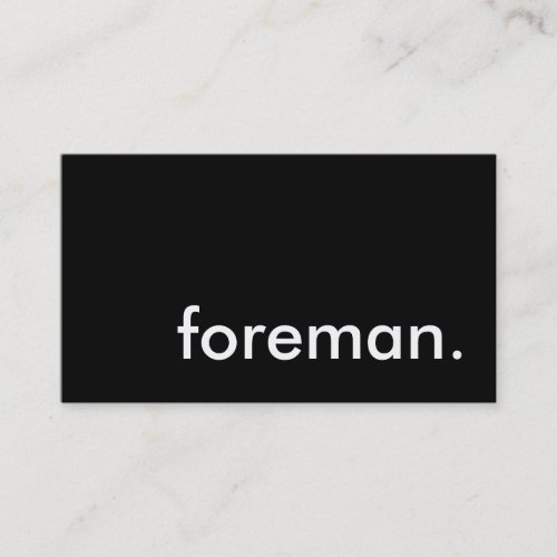 foreman business card