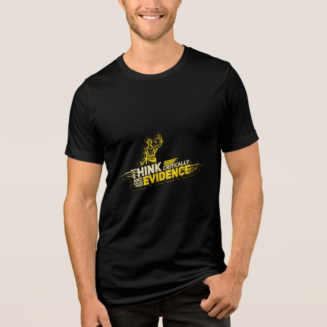 Forensic Exams Demand Evidence Think Critically Tri-Blend Shirt (Front)