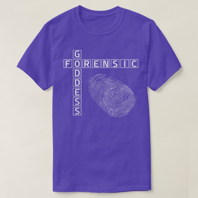 Forensic Goddess Fingerprint Science  T-Shirt (Design Front)