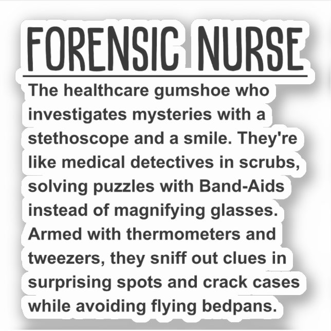 Forensic nurse sticker (Front)