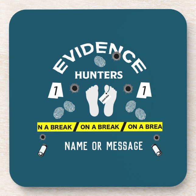 Forensic science criminalistics investigator beverage coaster (Front)