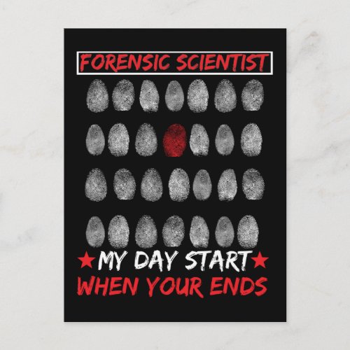 Forensic Science Fingerprint DNA Detective Postcard