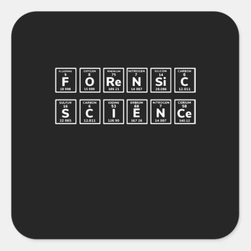 Forensic Science Periodic Table Square Sticker