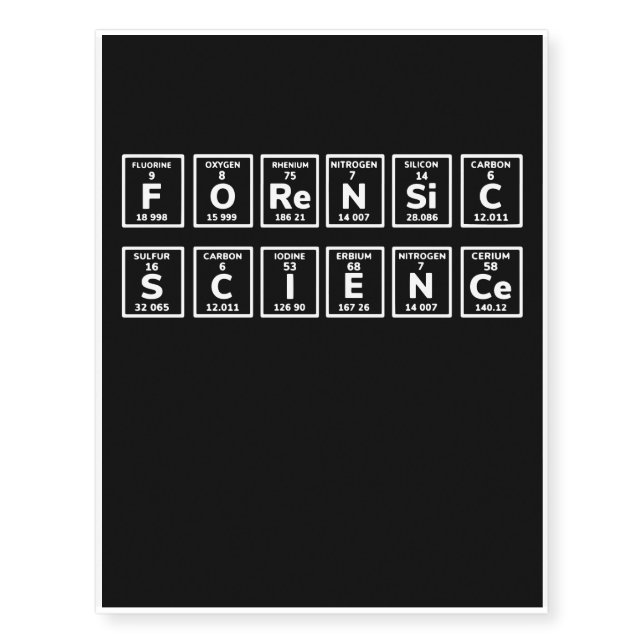 Forensic Science Periodic Table Temporary Tattoos (Front)