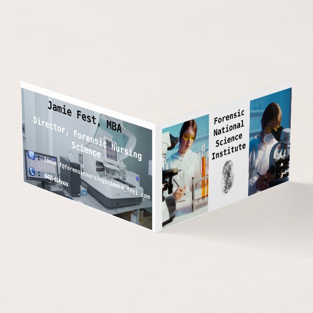 Forensic  Science Premium Pearl Folded  Business Card (Outside)