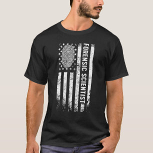 Forensic Scientist American Flag Forensic Science  T-Shirt