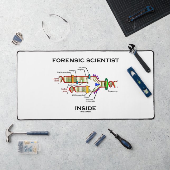 Forensic Scientist Inside DNA Replication Humor Desk Mat (Workstation)