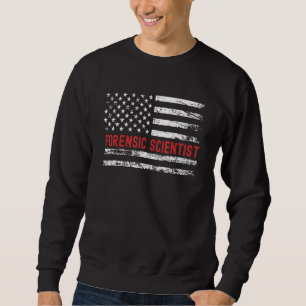 Forensic Scientist USA Flag Profession Retro Job T Sweatshirt