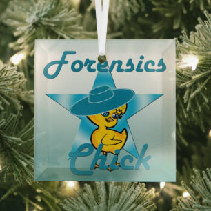 Forensics Chick #7 Glass Ornament
