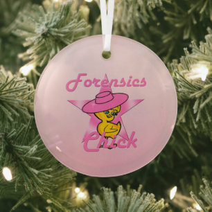 Forensics Chick #8 Glass Ornament