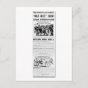 Forepaugh's Wild West Show Advertisement Postcard