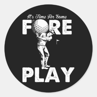 Foreplay Innuendo Funny Golf Adult Humor  Classic Round Sticker