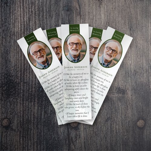 Forest  2x7 DIY Funeral Bookmark Template