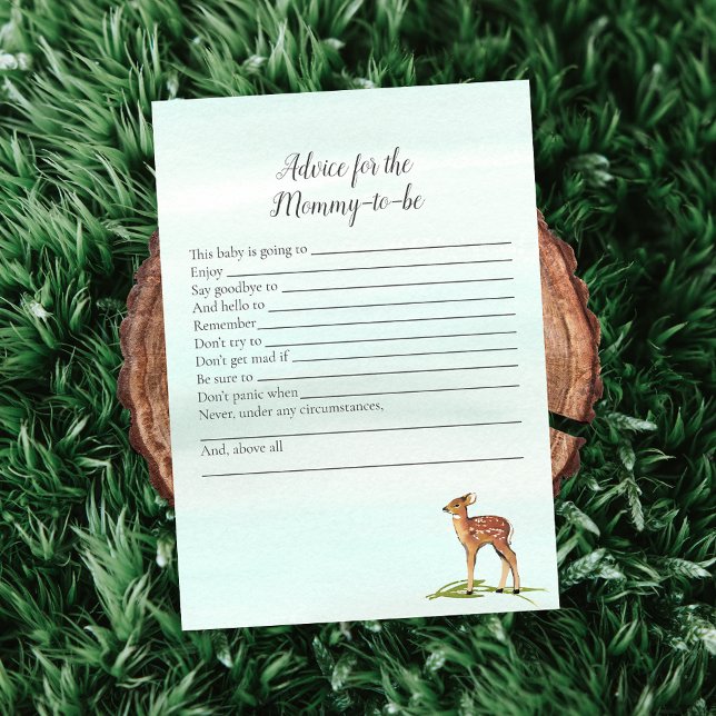 Forest Adventure Advice For Mommy Deers Baby Game Invitation (Creator Uploaded)