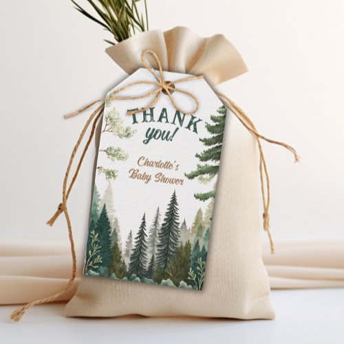 Forest Adventure Awaits Baby Shower Thank You Gift Tags