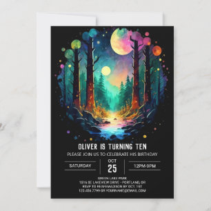 Forest Adventure Awaits Mystical Birthday Invitation