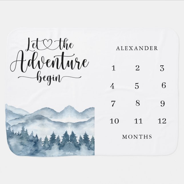 Forest Adventure Baby Milestone Blanket (Horizontal)