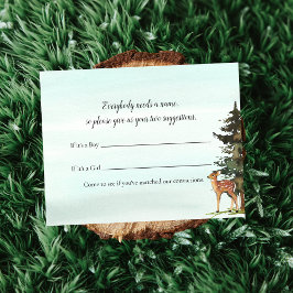 Forest Adventure Baby Name Guess Deers Game Invitation