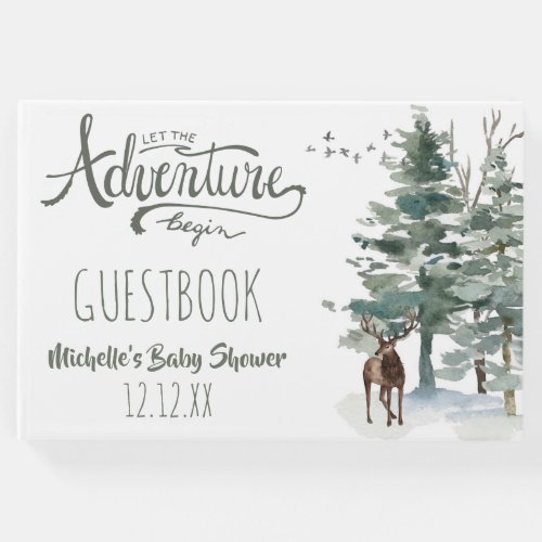 Forest Adventure Baby Shower Boy Guest Book
