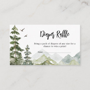 Forest Adventure Baby Shower Diaper Raffle Enclosure Card