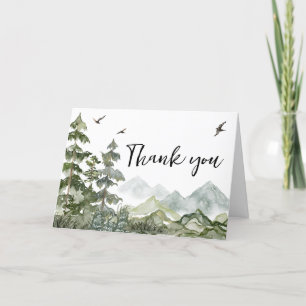 Forest Adventure Baby Shower Letterpress Thank You Card