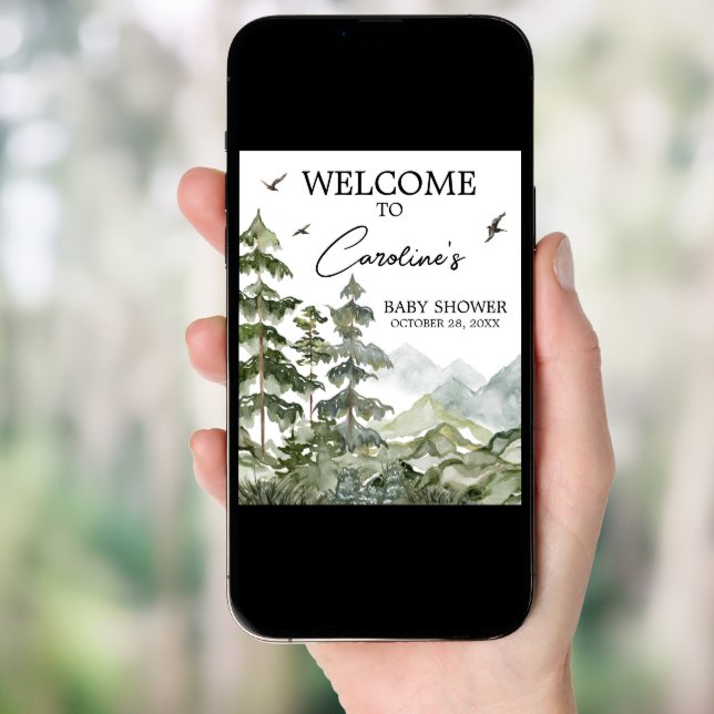 Forest Adventure Baby Shower Welcome Poster (Front Digital)