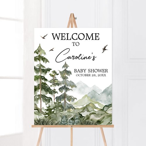 Forest Adventure Baby Shower Welcome Poster
