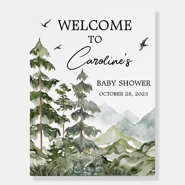 Forest Adventure Baby Shower Welcome Sign (Front)