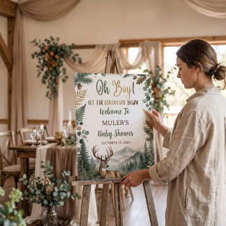 Forest Adventure Baby Shower Welcome Sign Poster