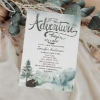 Forest Adventure Boy Country Bear Deer Baby Shower Invitation