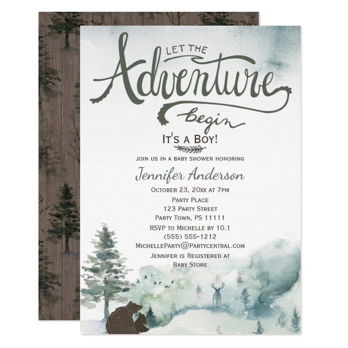 adventure baby shower invitations