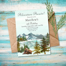 Forest Adventure Boy Rustic Bears Birthday Party