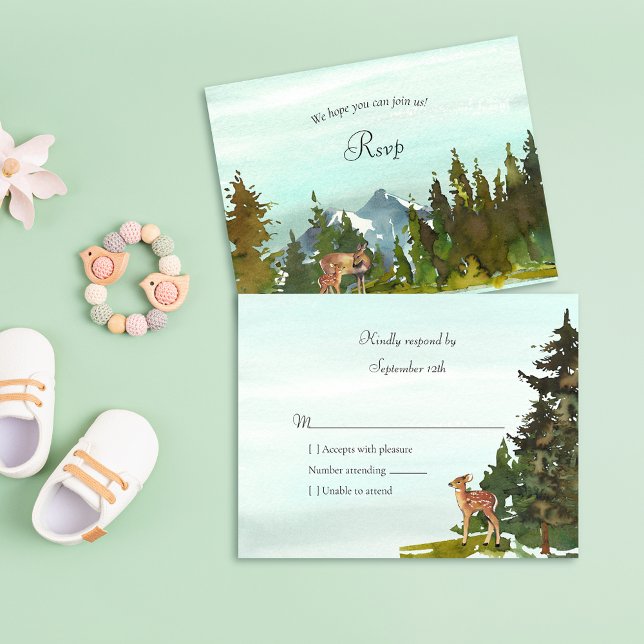 Forest Adventure Deer Baby Shower RSVP (Creator Uploaded)