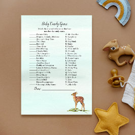 Forest Adventure Deers Baby Shower Candy Game Invitation