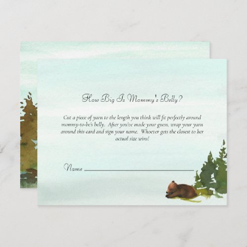 Forest Adventure Mommys Belly Size Bears Game Invitation