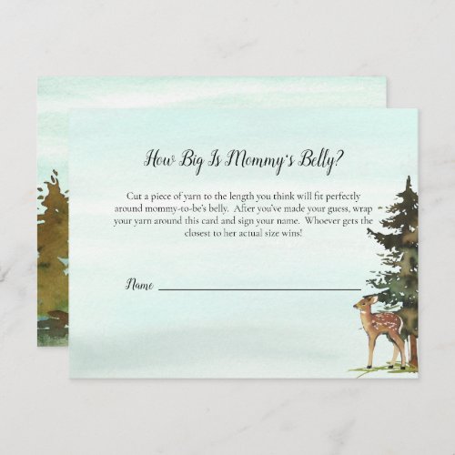 Forest Adventure Mommys Belly Size Deers Game Invitation