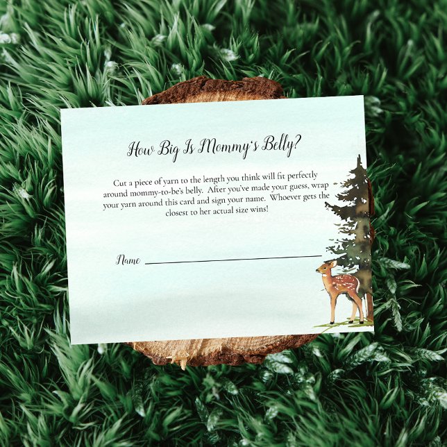 Forest Adventure Mommy's Belly Size Deers Game Invitation (Creator Uploaded)