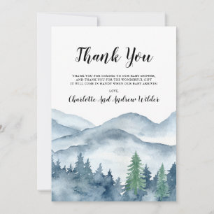 Forest Adventure Mountain Baby Shower Thank You Card