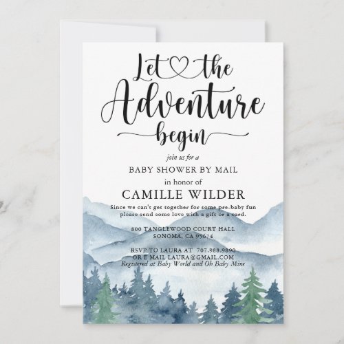 Forest Adventure Mountains Baby Shower By Mail Inv Invitation