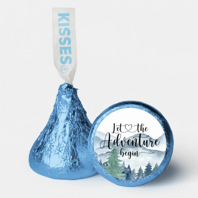 Forest Adventure Mountains Baby Shower Chocolates Hershey®'s Kisses® (Front)